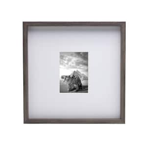 16 x 16 in. Gallery Picture Frame with 2 mm Beveled Mat, Gray-15 x 15 in. Photo without Mat, 5 x 7 in. Photo with Mat,