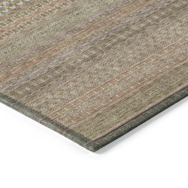 Chantille ACN527 Khaki 2 ft. 3 in. x 7 ft. 6 in. Machine Washable Indoor/Outdoor Geometric Runner Rug