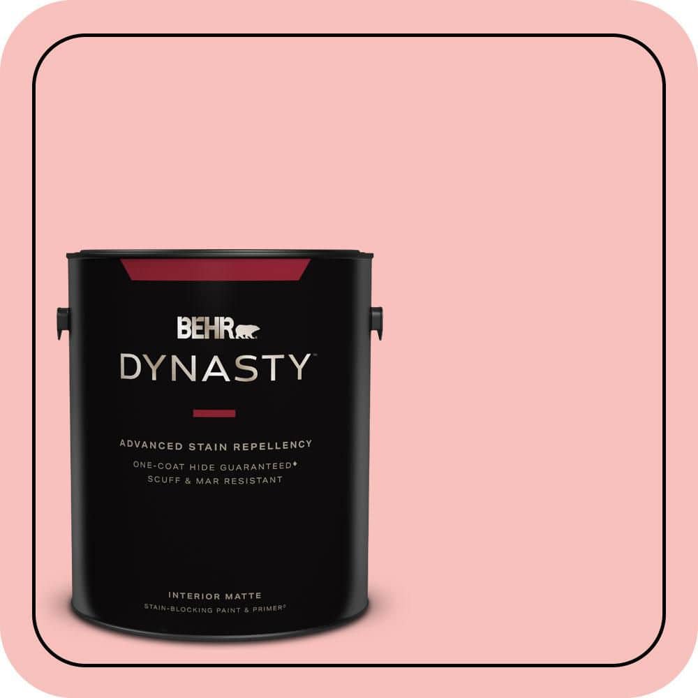 1 gal. #160A-3 Pink Hydrangea Matte Interior Stain-Blocking Paint & Primer