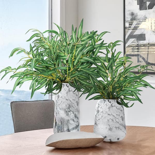 24 in. Variegated Artificial Bamboo Leaf Stem Greenery Spray