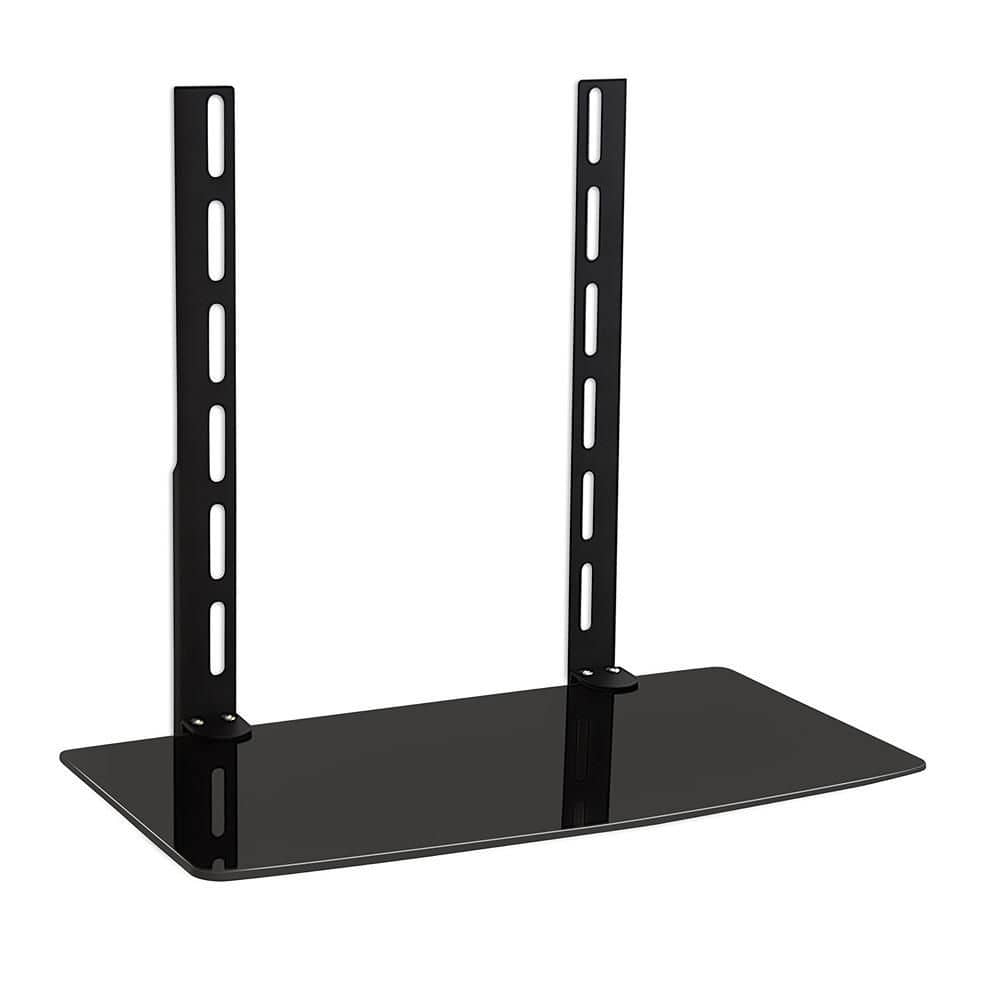AV Component Shelf for Wall Mounted TV, 1 Tempered Glass Shelves