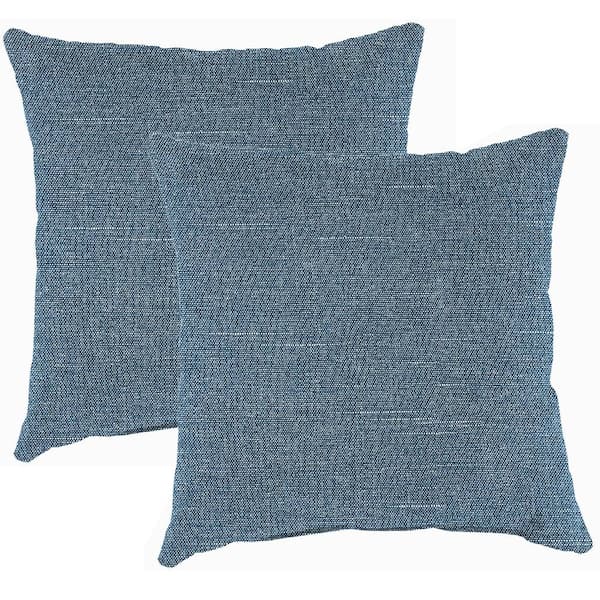 Jordan Manufacturing 16 in. L x 16 in. W x 4 in. T Outdoor Throw Pillow in Tory Denim (2-Pack)