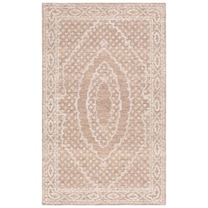Ebony Ivory/Brown 3 ft. x 5 ft. Bordered Area Rug