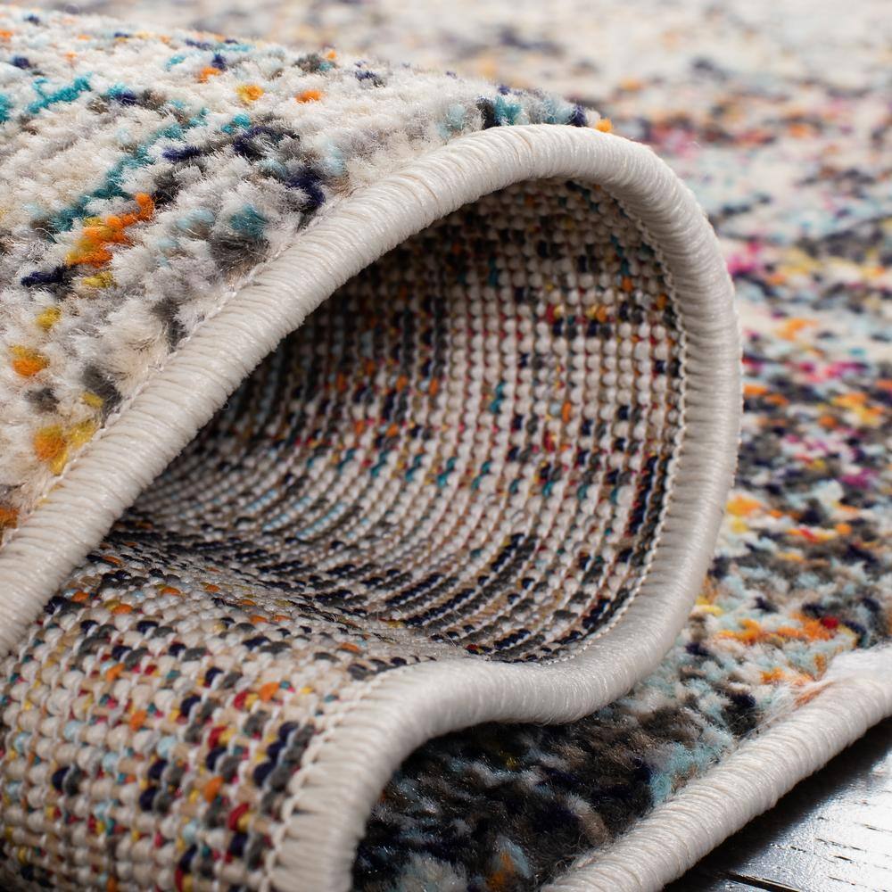 Black Synthetic Flat Woven Non-slip Square Rug