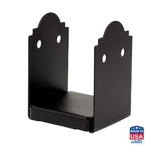 Outdoor Accents Mission Collection ZMAX, Black Powder-Coated Post Base for 6x6 Actual Rough Lumber