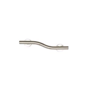 14 in. Right Hand Wave Design Grab Bar in Satin Stainless
