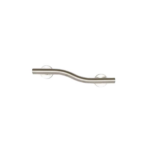 CSI Bathware 14 in. Right Hand Wave Design Grab Bar in Satin Stainless