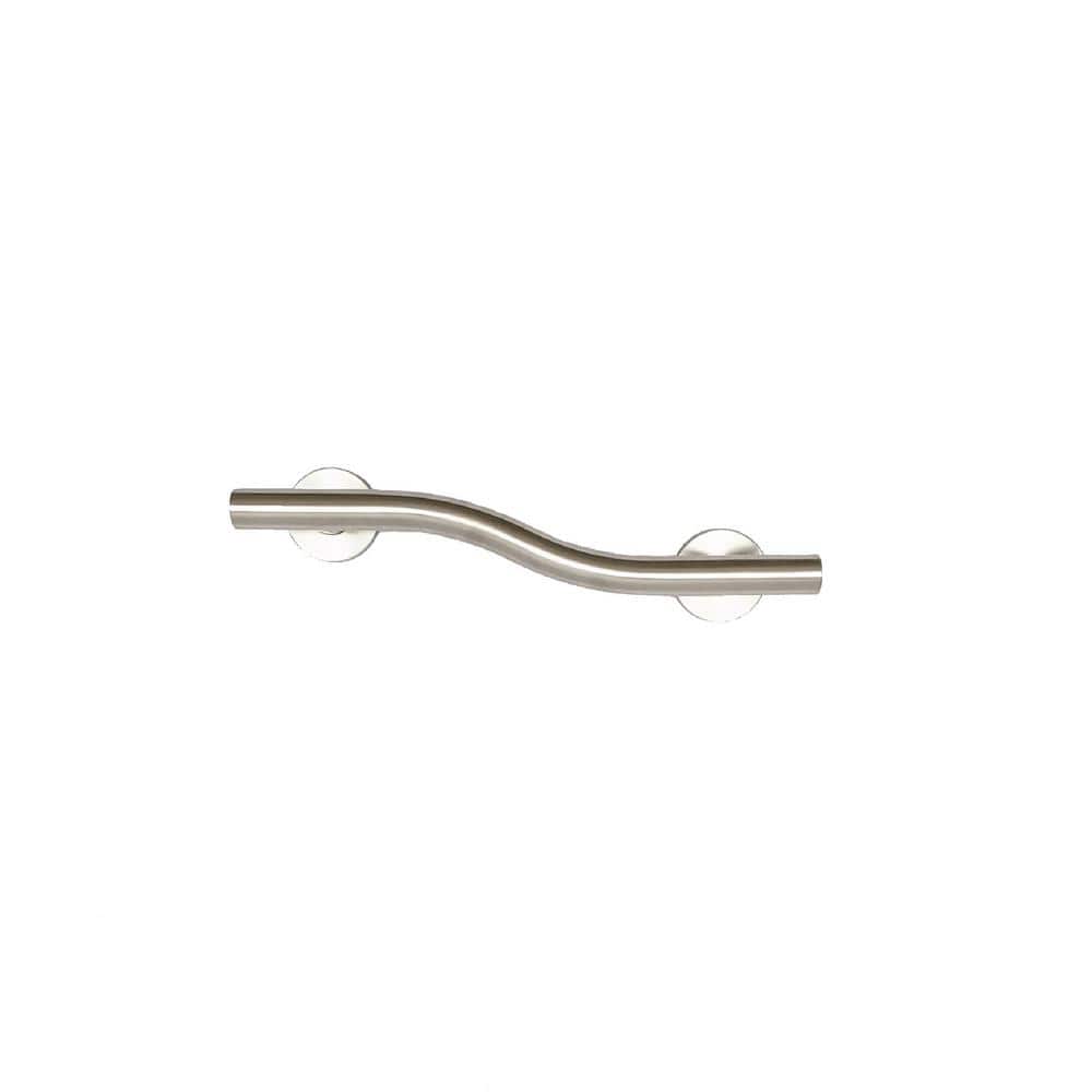 CSI Bathware 24 in. Right Hand Wave Design Grab Bar in Satin Stainless