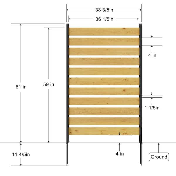 72 in. Wood Garden Fence for Pool Equipment & Trash Can Enclosures