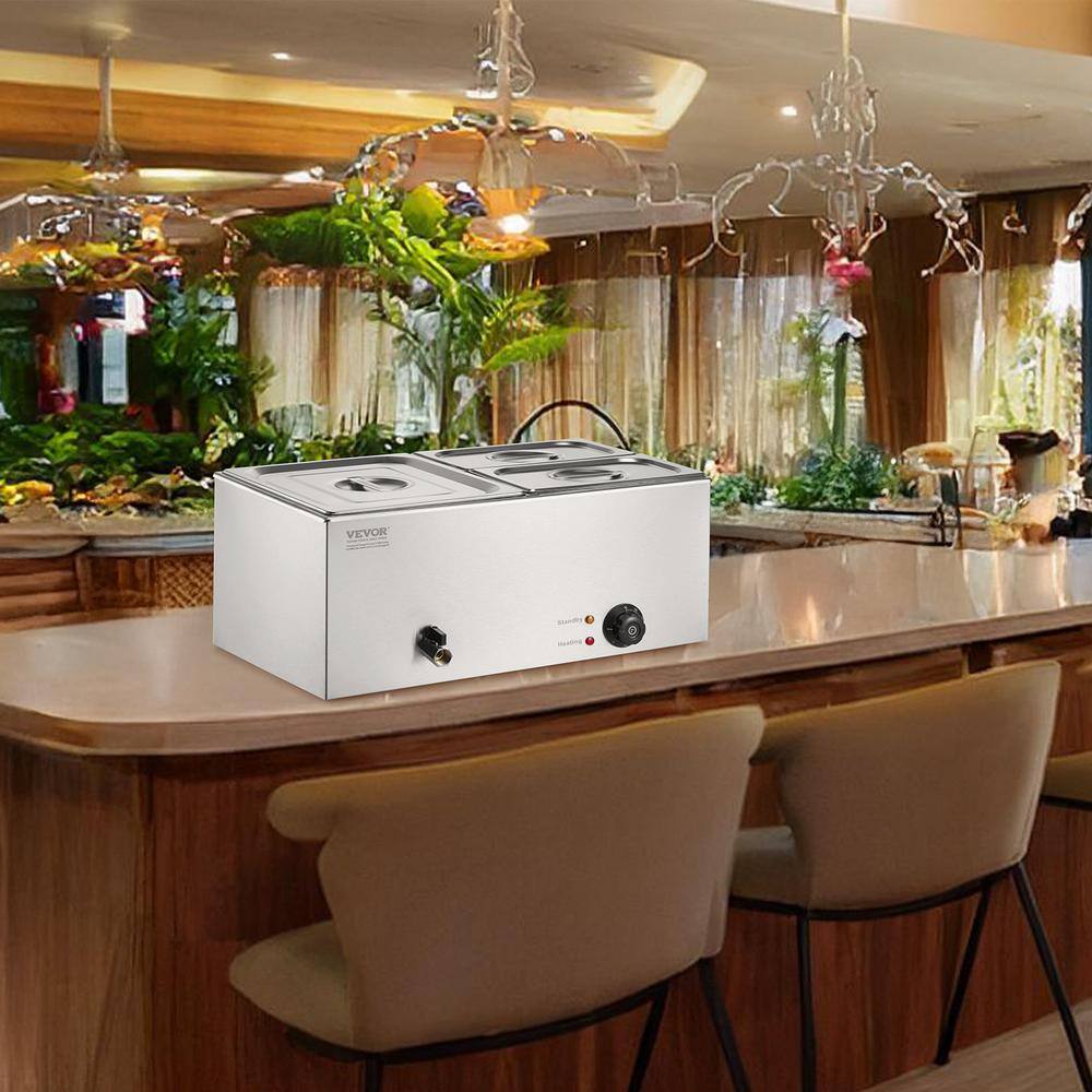 Professional Stainless Steel 3-Pan Electric Food Warmer