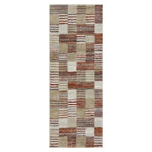 Pernette Red/Beige Doormat 3 ft. x 8 ft. Geometric Area Rug