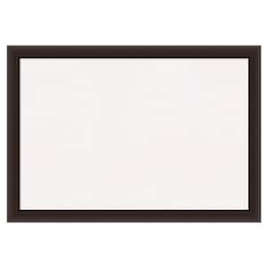 Romano Espresso Narrow White Corkboard 40 in. x 28 in. Bulletin Board Memo Board