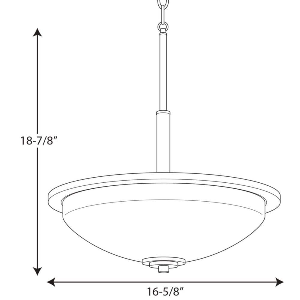 Brushed Nickel 3-Light Pendant with Etched Glass Shade