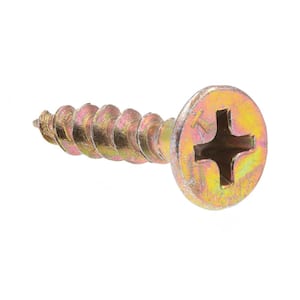 #6 x 3/4 in. Yellow Zinc Plated Case Hardened Steel Phillips Drive Bugle Head Particle Board Screws (100-Pack)