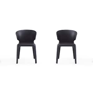 Conrad Black Faux Leather Dining Chair (Set of 2)