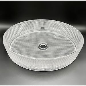 Scotch 20 in. Circular Bathroom Vessel Sink in Clear Tempered Glass