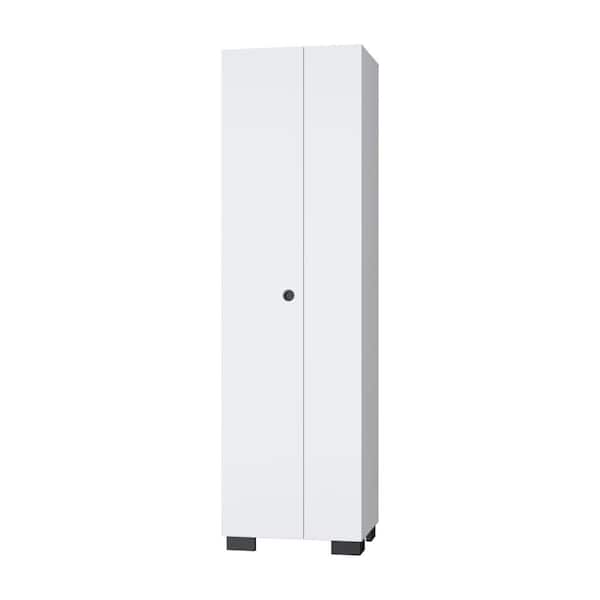 20.15 in. W x 15.39 in. D x 71.33 in. H White Particle Board Freestanding Linen Cabinet with Shelves in White
