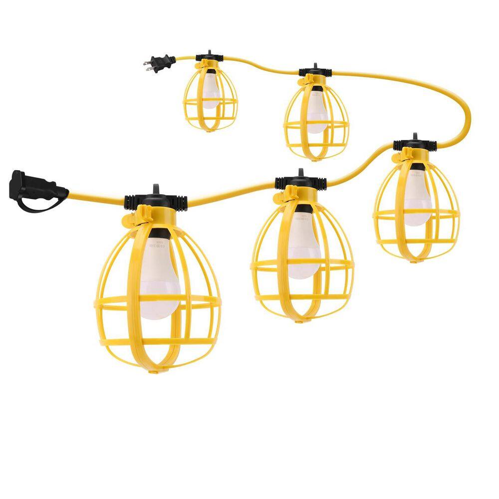50 ft. 220V LED Construction String Lights, 50W 5 Bulbs with E26 Base Work Lights 4000LM IP65 Waterproof 6500K, Workshop price history on PriceWatchPro