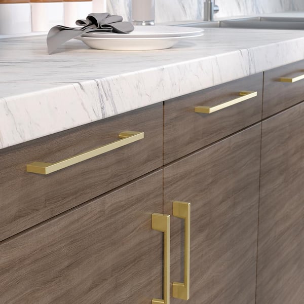 Armadale Collection 7-9/16 in. (192 mm) Modern Satin Brass Rectangular Cabinet Bar Pull