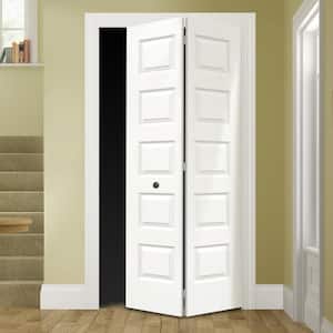 36 in. x 80 in. Rockport Primed Smooth Molded Composite Closet Bi-Fold Door