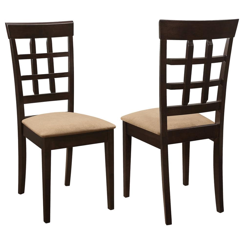 Gabriel Wheat Back Side Chairs Cappuccino and Beige (Set of 2)