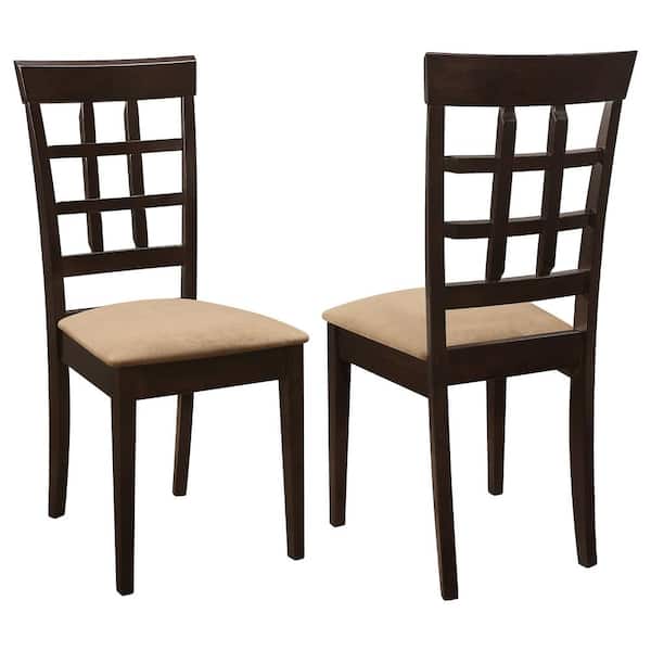 Coaster Gabriel Wheat Back Side Chairs Cappuccino and Beige (Set of 2)