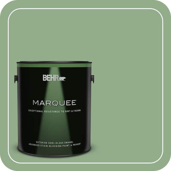 BEHR MARQUEE 1 gal. #MQ6-46 Flora Green Semi-Gloss Enamel Exterior Paint & Primer
