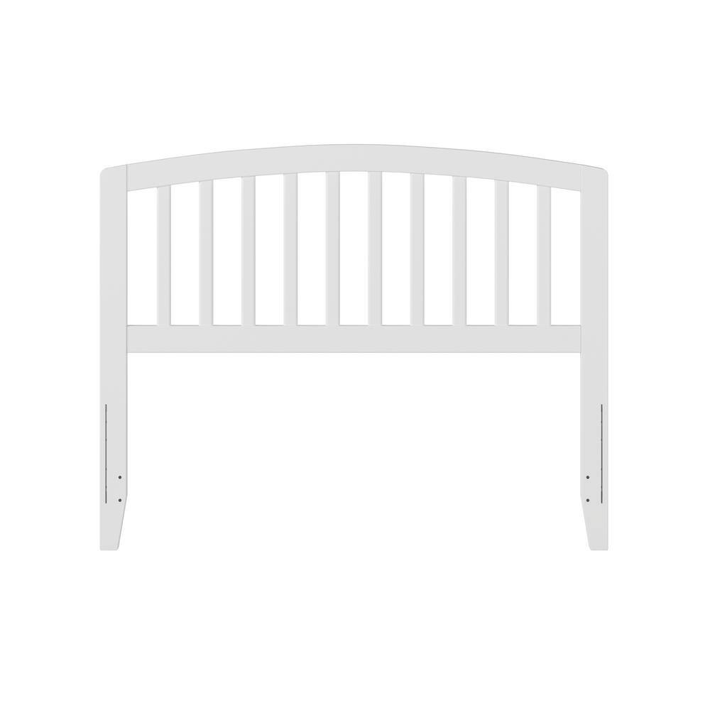 Full Off-White Wood Slatted Headboard with USB Charger