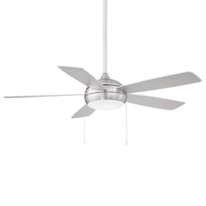 Disc II 52 in. Integrated LED Indoor Brushed Nickel Ceiling Fan with 3000K Dimmable LED Light Kit
