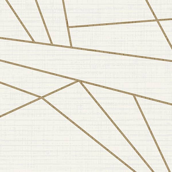 Walls Republic Sharp Geometry White & Gold Paper Strippable Roll (Covers 57 sq. ft.)