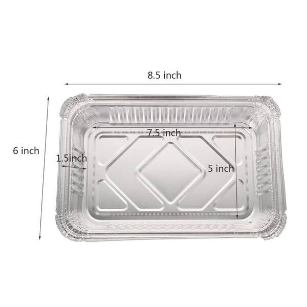 8.5 in. x 6 in. Aluminum Foil Drip Pans with Compatible and Disposable for Weber Spirit, Genesis and BBQ (20-Pack)