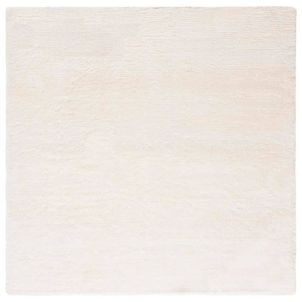 SAFAVIEH Casablanca 6 ft. x 6 ft. Ivory Flokati Solid Color Square Area ...