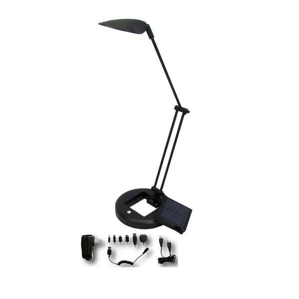 HomeSelects 28 in. Graphite LED Desk Lamp with Cellphone Charger-DISCONTINUED