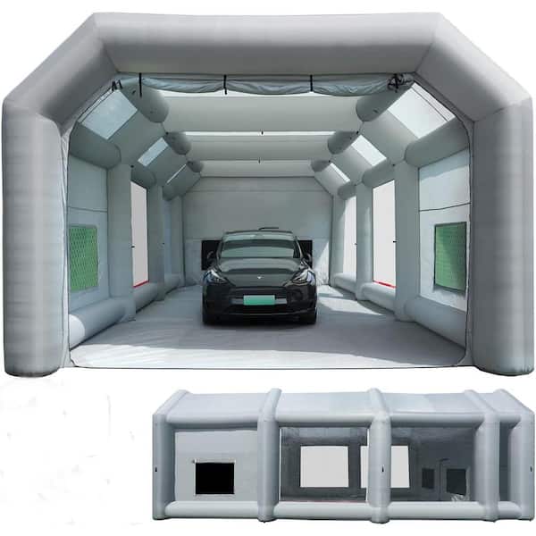 WRIGHTMASTER 39 ft. x 16.5 ft. x 13 ft. Portable Inflatable Paint Booth with 2-Blowers and Air Filter System