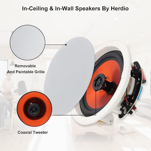 Yichuhaoxi 6.5 in. Bluetooth in Wall/ in Ceiling 600-Watt Speakers