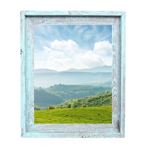 Rustic Farmhouse Signature Series 12 in. x 18 in. Robins Egg Blue Reclaimed Picture Frame