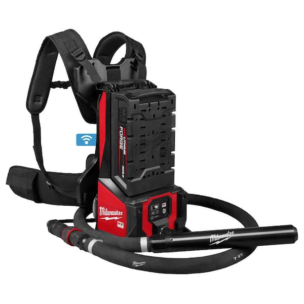 MX FUEL Backpack High Cycle Concrete Vibrator Kit w (2) FORGE XC8.0 Batteries, (1) MX FUEL Super Charger, (1) 7 Ft. Whip