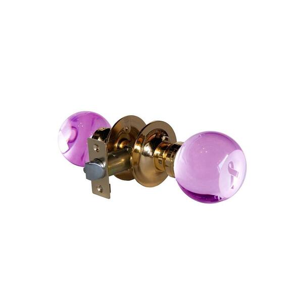 Krystal Touch of NY Pink Ribbon Crystal Brass Passive Door Knob with LED Mixing Lighting Touch Activated