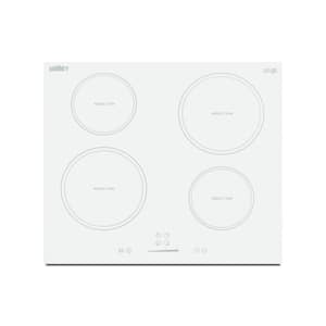 24 in. Electric Induction Cooktop in White with 4 Elements