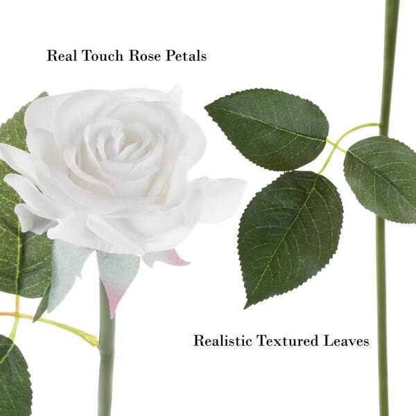 Pure Garden Artificial White Roses (Set of 18) 166662NUS