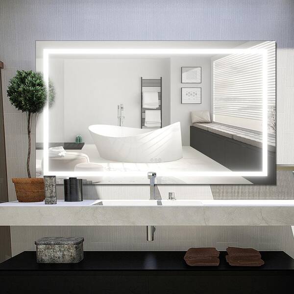 Andrea 72 in. W x 48 in. H Large Rectangular Frameless High Lumen LED