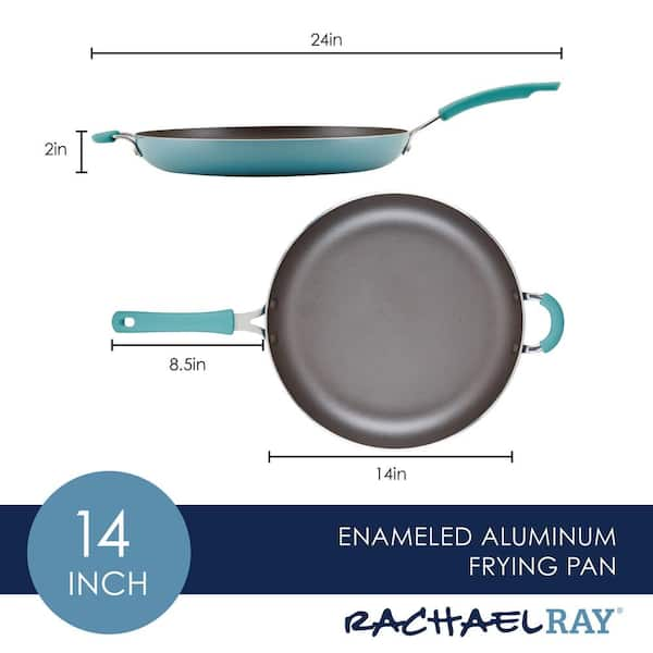 Better Chef 14 in. Aluminum Nonstick Frying Pan in Gray with Glass Lid