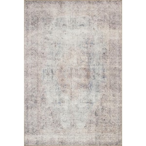 Loren Silver/Slate 2 ft. 3 in. x 3 ft. 9 in. Distressed Bohemian Printed Area Rug