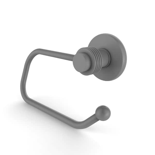 Mercury Collection Wall Mounted Toilet Paper Holder in Matte Gray with Groovy Accents