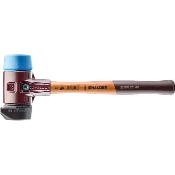3.5 lbs. Simplex 60 Mallet with Soft Blue Rubber and STAND-UP Black Rubber Inserts