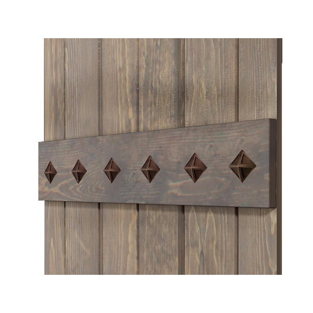 Smoky Gray Solid Wood 36" x 84" Barn Door Kit with Matte Black Hardware