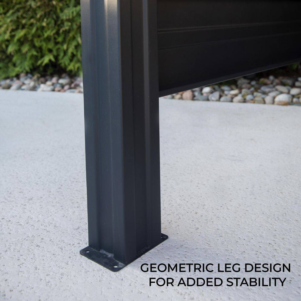Rockport Black Steel Grill Gazebo with Galvanized Countertops