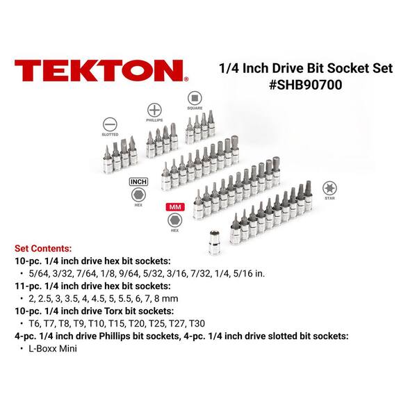 1/4 in. Drive Bit Socket Set with Mini Stacking Tool Box (44-Piece)