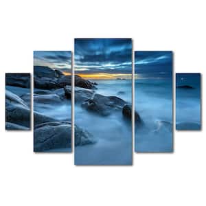 40 in. x 58 in. "Blue Hour for a Blue Ocean" by Mathieu Rivrin Printed Canvas Wall Art