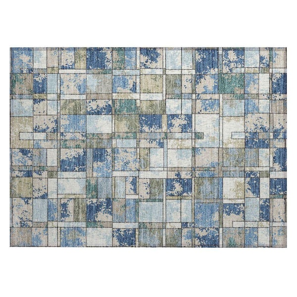 Chantille Machine Washable Indoor/Outdoor Abstract ACN2442 Blue 2 ft. x 3 ft. Accent Rug